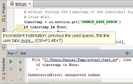 Indentation error crash in Python